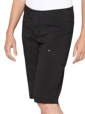 100% Ridecamp Women's Medium Black Mid Rise Quick Dry Mountain Bike Shorts